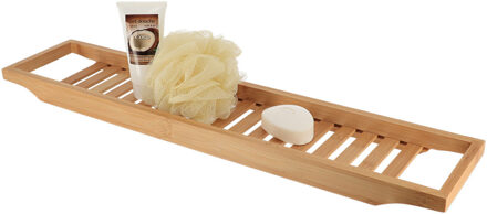 Badplank/badrek - bamboe hout - 68 x 15 x 4 cm - houder voor in bad