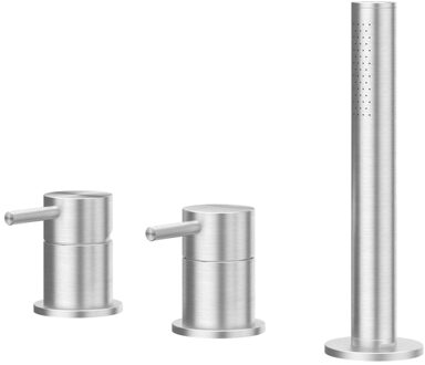 Badrandcombinatie IVY Concord 3-gats Mengkraan Met Uittrekbare Handdouche Zonder Uitloop Geborsteld RVS316