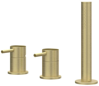 Badrandcombinatie IVY Concord 3-gats Mengkraan Met Uittrekbare Handdouche Zonder Uitloop RVS316 Geborsteld Mat Goud PVD Geborsteld RVS316 Mat Goud PVD