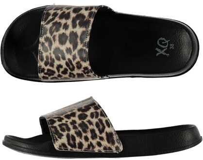 Badslippers/huisslippers met panter print voor dames 37