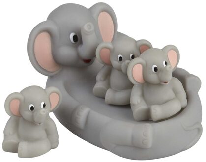 Badspeelset Olifant - 4 delig - bad speeltjes Olifanten - Speelgoed voor kinderen Grijs
