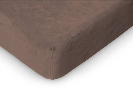 Badstof Velours Topper Hoeslaken taupe 2 Persoons