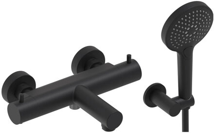 Badthermostaat Combiset MAY Incl. Verstelbare Wandsteun, Doucheslang 125 cm & 3-Standen Handdouche Mat Zwart PED