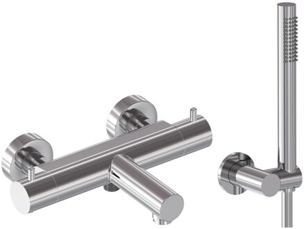 Badthermostaat Combiset MAY Incl. Verstelbare Wandsteun, Doucheslang 125 cm & Staaf Handdouche Chroom