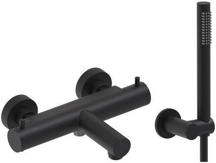 Badthermostaat Combiset MAY Incl. Verstelbare Wandsteun, Doucheslang 125 cm & Staaf Handdouche Mat Zwart PED