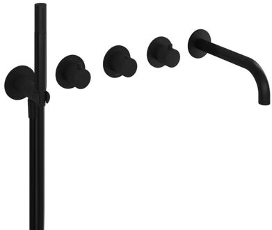 Badthermostaat Hotbath Cobber Inbouw Met Uitloop 2 Stopkranen Mat Zwart (excl. inbouwdeel)