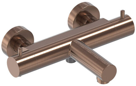 Badthermostaat MAY Opbouw Met Vaste Uitloop Geborsteld Mat Koper PVD