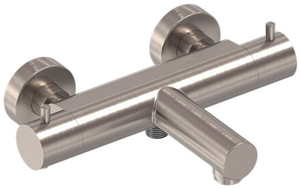 Badthermostaat MAY Opbouw Met Vaste Uitloop Geborsteld Nickel PVD Geborsteld Nikkel