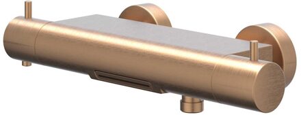 Badthermostaatkraan IVY Bond Opbouw Omstel Met Cascade Uitloop Met Omstel Cooltouch Geborsteld Mat Koper PVD IVY