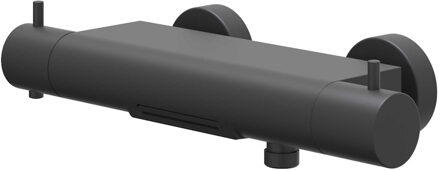 Badthermostaatkraan IVY Bond Opbouw Omstel Met Cascade Uitloop Met Omstel Cooltouch Mat Zwart PED IVY