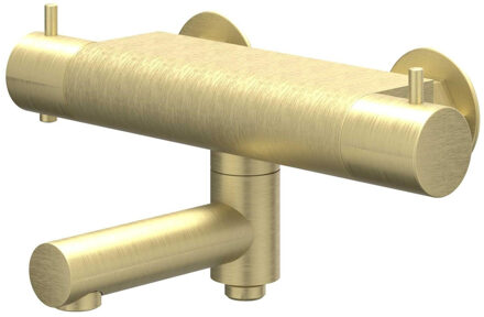 Badthermostaatkraan IVY Bond Opbouw Omstel Met Draaibare Baduitloop Met Omstel Cooltouch Geborsteld Mat Goud PVD IVY