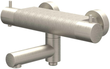 Badthermostaatkraan IVY Bond Opbouw Omstel Met Draaibare Baduitloop Met Omstel Cooltouch Geborsteld Nickel PVD IVY