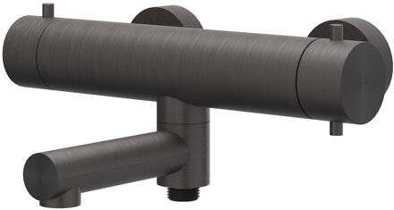 Badthermostaatkraan IVY Concord Opbouw Omstel Met Draaibare Baduitloop Met Omstel RVS316 Geborsteld Carbon Black PVD IVY