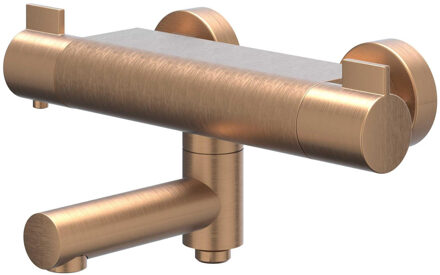 Badthermostaatkraan IVY Pact Opbouw Omstel Met Draaibare Baduitloop Met Omstel Cooltouch Geborsteld Mat Koper PVD IVY