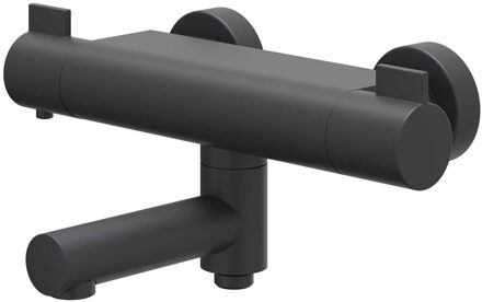 Badthermostaatkraan IVY Pact Opbouw Omstel Met Draaibare Baduitloop Met Omstel Cooltouch Mat Zwart PED IVY