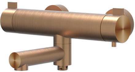 Badthermostaatkraan IVY Tribe Opbouw Omstel Met Draaibare Baduitloop Met Omstel RVS316 Geborsteld Mat Koper PVD IVY