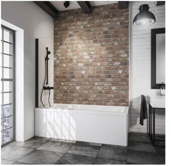 Badwand Black Style 1-delig 80x140cm Helder/zwart