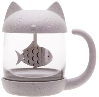 Baffect Kat Mok Glas Water Kopje Thee Met Filter Theezeefje Theepot Theezakjes Mokken Voor Thee & Koffie Bruiloft
