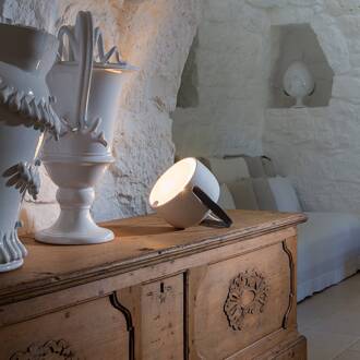 Bag - designer tafellamp van keramiek wit, antraciet