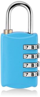 Bagage Reizen Lock 4 Dial Digit Wachtwoord Lock Combinatie Bagage Metalen Code Sluizen Hangslot Voor Bagage Koffer Bagage 03 blauw