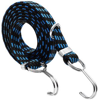 Bagage Vastgebonden Touw Stapelen Banding Elastische Cord Strap Voor Motorfiets Fiets Cargo Rekken Gebonden Rubber Bandjes Touw Band Haken blauw