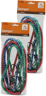 Bagagespin - 10x stuks - snelbinders - 28 cm - gekleurd - spanelastieken met haken