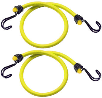 Bagagespin/snelbinders - Set van 2x st - geel - 100 cm - fiets accessoires