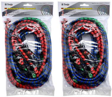 Bagagespinnen - 18x stuks - snelbinders groen/rood/blauw - 60 / 80 / 100 cm