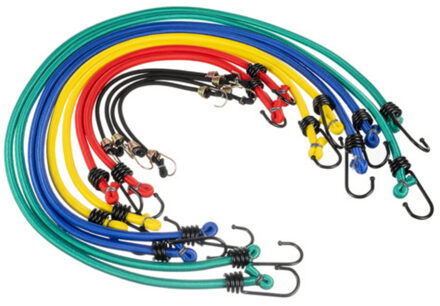 Bagagespinnen - 24x stuks - spanelastiek - multicolor - transportriemen