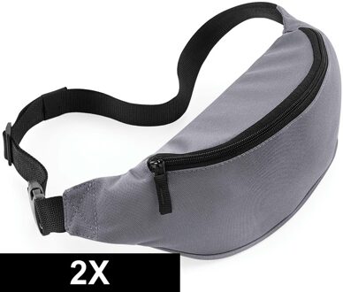 Bagbase 2x Reistasjes verstelbaar grijs 38 cm