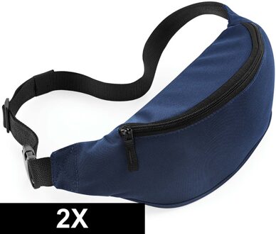 Bagbase 2x Reistasjes verstelbaar navy blauw 38 cm