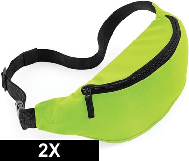 Bagbase 2x Wandel heuptas limegroen 38 cm