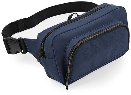 Bagbase Heuptas extra groot - navy blauw - Festival buiktas met verstelbare riem - 2 vakken