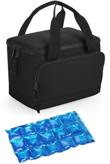 Bagbase Kleine koeltas/lunch tas - incl. koelelement - 24 x 17 x 17 cm - 2 vakken - zwart