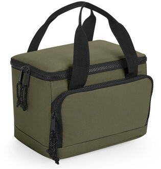 Bagbase koeltasje/lunch tas model Compact - 24 x 17 x 17 cm - 2 vakken - military groen - klein model - Koeltas