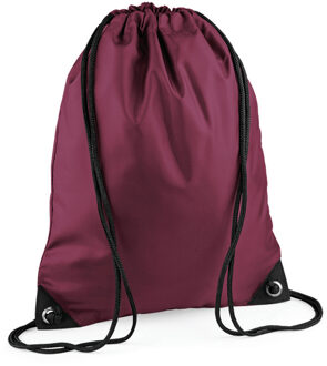 Bagbase Nylon sport/zwemmen gymtas met rijgkoord - 45 x 34 cm - bordeaux rood - Kinder tasjes - 12L - Gymtasje - zwemtasje