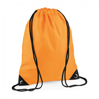 Bagbase Nylon sport/zwemmen gymtas met rijgkoord - 45 x 34 cm - fluoriserend oranje - Kinder tasjes - 12L - Gymtasje - zwemtasje