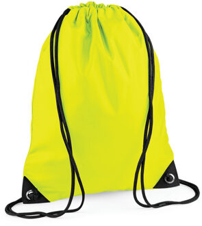 Bagbase Nylon sport/zwemmen gymtas met rijgkoord - 45 x 34 cm - geel - Kinder tasjes - 12L - Gymtasje - zwemtasje