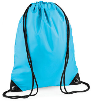 Bagbase Nylon sport/zwemmen gymtas met rijgkoord - 45 x 34 cm - Surf blauw - Kinder tasjes - 12L - Gymtasje - zwemtasje