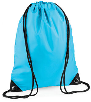 Bagbase Nylon sport/zwemmen gymtas met rijgkoord - 45 x 34 cm - Surf blauw - Kinder tasjes - 12L