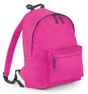 Bagbase Rugtas - fuchsia roze - 18L - 42 x 31 cm - schooltas met voorvak - rugzak
