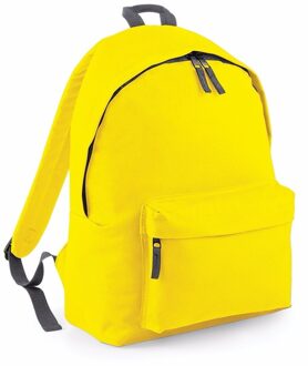 Bagbase Rugtas - geel - 18L - 42 x 31 cm - schooltas met voorvak - rugzak