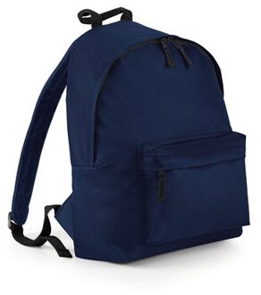 Bagbase Rugtas - navy blauw - 18L - 42 x 31 cm - schooltas met voorvak - rugzak