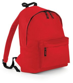 Bagbase Rugtas - rood - 18L - 42 x 31 cm - schooltas met voorvak - rugzak
