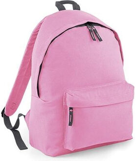 Bagbase Rugtas - roze - 18L - 42 x 31 cm - schooltas met voorvak - rugzak