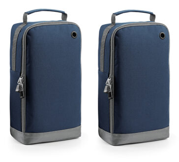Bagbase schoenentas 8 liter - 2x stuks - donkerblauw - 35 x 19 x 12 cm - Reis opbergtas