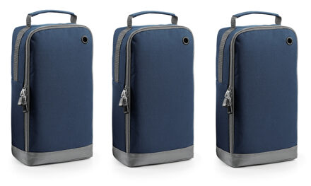 Bagbase schoenentas 8 liter - 3x stuks - donkerblauw - 35 x 19 x 12 cm - Reis opbergtas