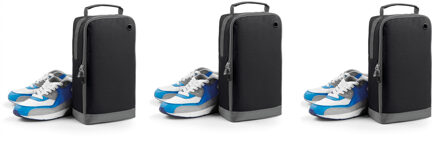 Bagbase schoenentas 8 liter - 3x stuks - zwart - 35 x 19 x 12 cm - Reis opbergtas