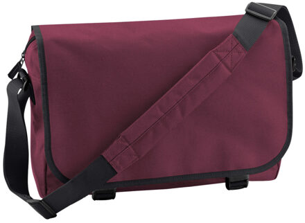 Bagbase Schoudertas/aktetas Diverse Kleuren 41 Cm Voor Dames/heren - Schooltassen/laptop Tassen Met Schouderband Aubergine