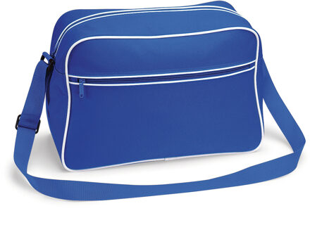 Bagbase Schoudertas Retro - Blauw - met rits zakken - middelgroot - 40 x 28 x 18 cm - 18L